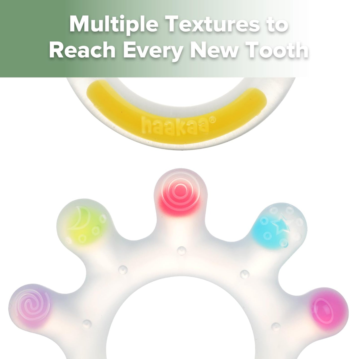 Haakaa Dinky Digits Palm Teether, Baby Teething Toys, Food Grade Silicone Teethers For Babies 0-6 Months/6-12 Months, Bpa Free Teething Relief Baby Chew Toys
