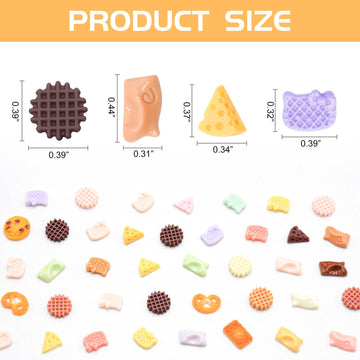 WOZADU 300 PCS Mini Resin Cookie Series Figurines for Crafts Luminous Tiny Resin Dessert Baking Food Miniature Things for Dollhouse Fairy Garden Micro Landscaping Decoration Cake Toppers Decor