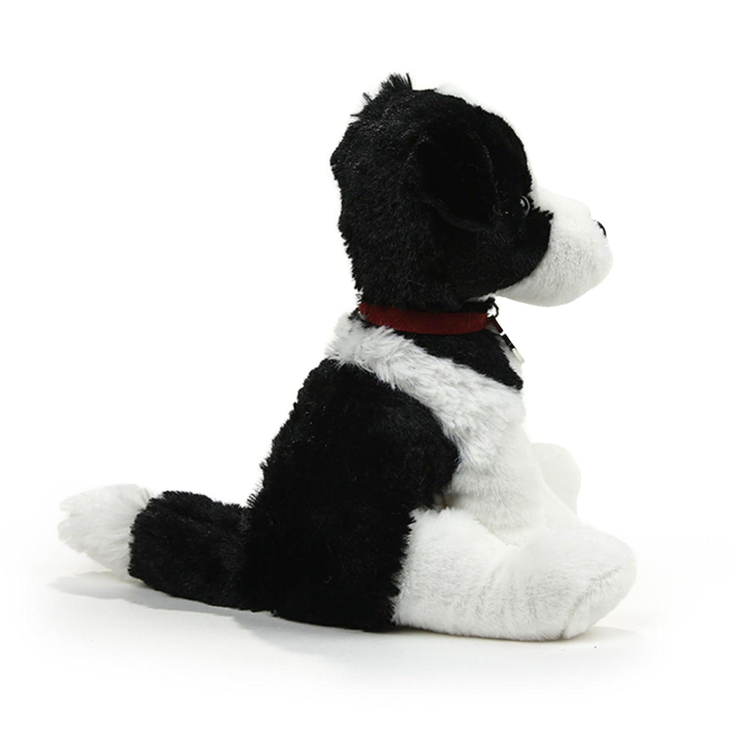 Plushland Plush Stuffed Dog Toy - Realistic Border Collie with Collar, 8 Inches, Multi-Color, Soft Polyester for Kids