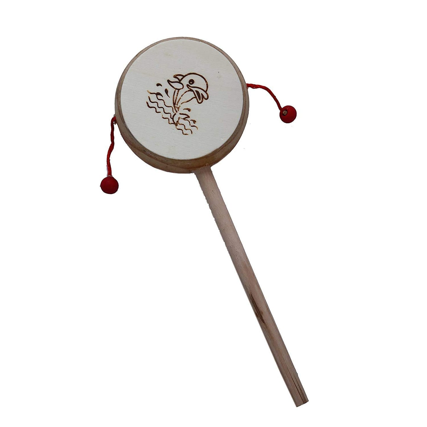 Kingsman Store Wooden Damru Toy  KidS Musical Instrument Beautiful Handcrafted Gift Idea | Fun Stuff For KidsBrown