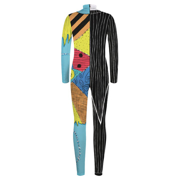 Remimi Halloween Bodysuit Funny Print Zip Up Back Long Sleeve Slim Fit Jumpsuit 9-10 Years