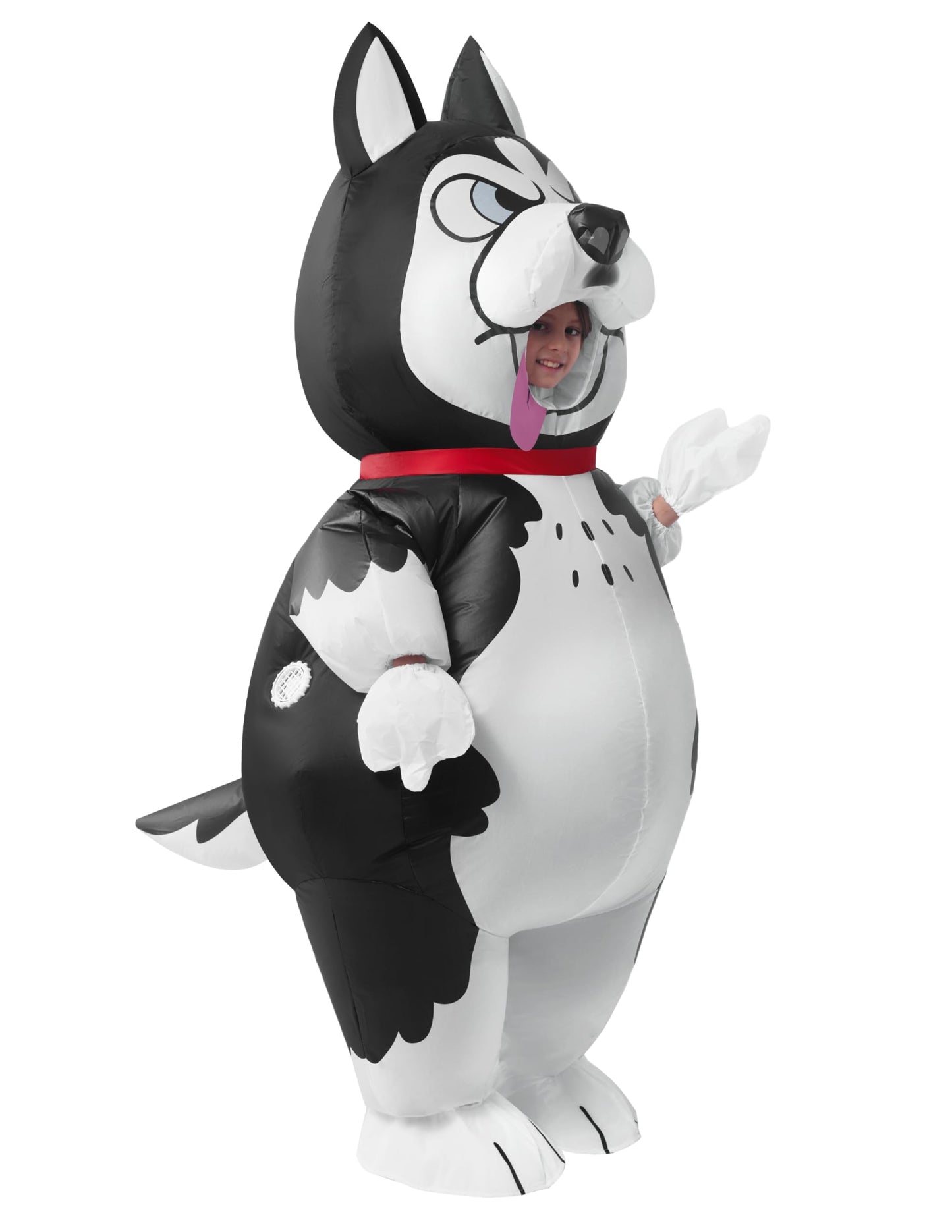 Spooktacular Creations Kids Husky Inflatable Costume, Medium Gray Polyester Full Body Dog Suit for Halloween Cosplay Parties