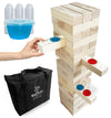 SWOOC Giant Tower Party Game with Hidden Jello Shots - 5ft Tipsy Topple for Adults - Outdoor Jumbo Bar Game with Cups & Carrying Case