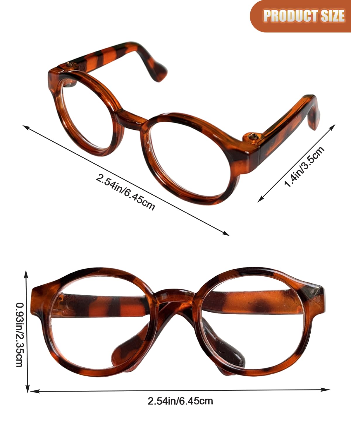 Lopau 3pcs Glasses for Labubu  Sunglasses Accessories for Dolls of 3.94-6.69 Inch Figure  Doll Glasses Outfit (No Dolls)