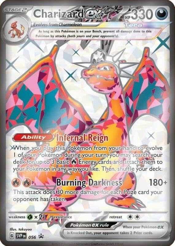 Pokemon - Charizard ex - SVP 056 - Full Art Black Star Promo - Single Card - Holofoil