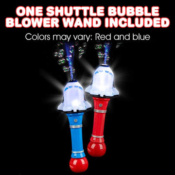 Artcreativity Light Up Shuttle Bubble Blower Wand - 12.5 Inch Illuminating Bubble Blower With Thrilling Led Effects, Batteries And Bubble Fluid Included, Great Gift Idea, Party Favor - Assorted Colors