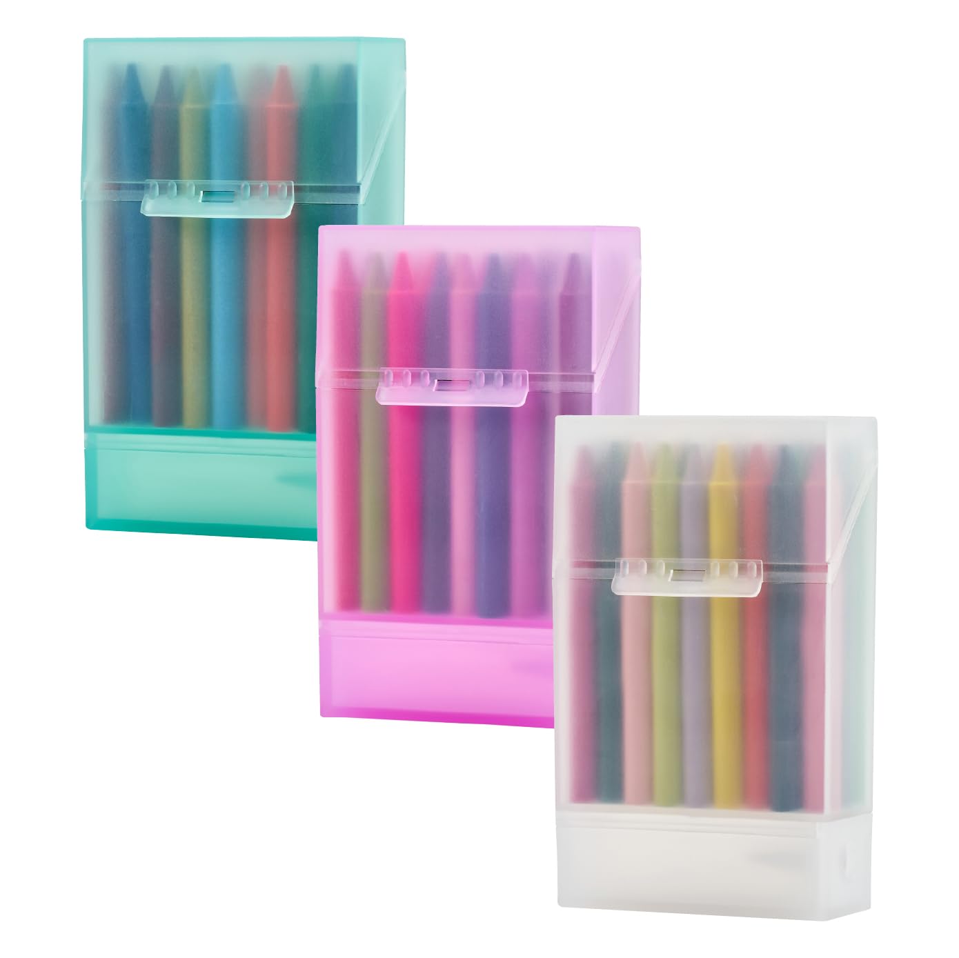 LockerMate Crayon Box with Sharpener, Holds 24 Crayons, Assorted Colors, 1 Pack, Plastic, Model 24024-SH