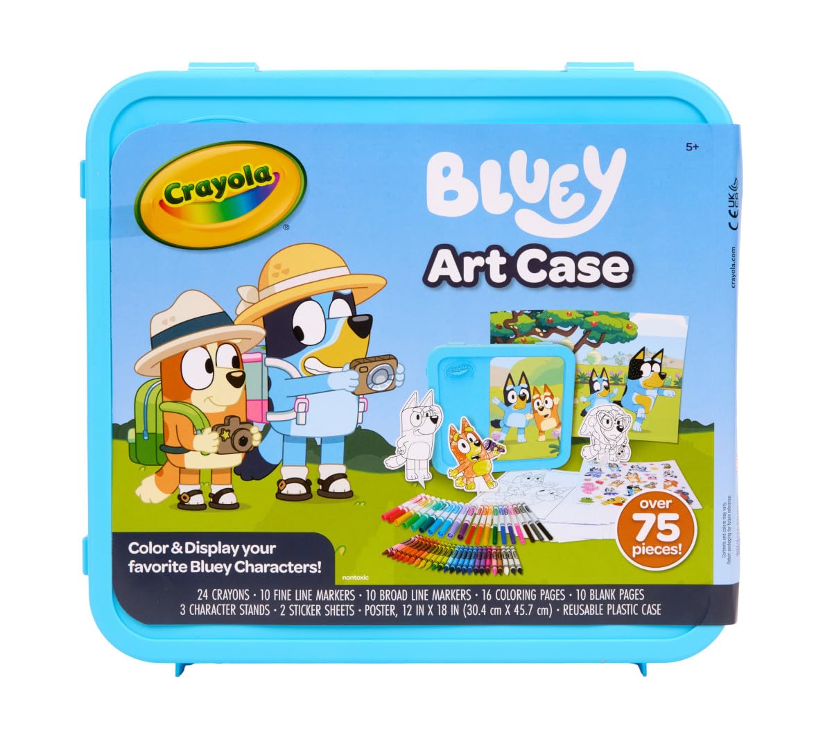 Crayola Bluey Create & Color Art Case, 75+ pcs, Plastic, Assorted, 10.25 x 10.75 x 2.25 inches, Ages 5+