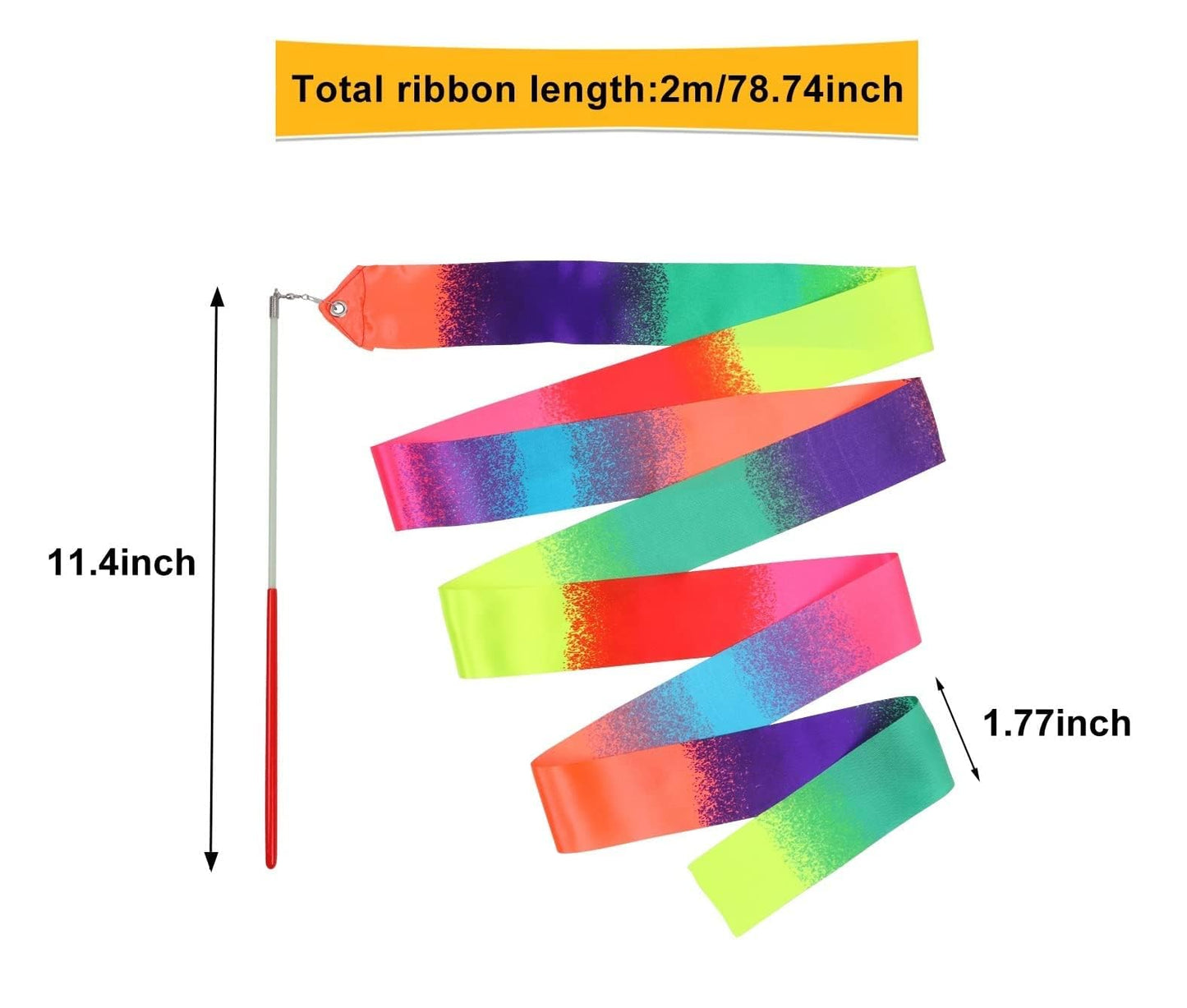 dervea 20 Pack Ribbon Dancing Wands Party Favors for Kids, Rainbow Birthday Decorations, Princess Party Supplies, Girls Party Ga