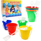 The Dreidel Company Beach Day Playsets (Pack of 6) 5.25'' Sand Bucket Play Set Box Includes, Pail & Shovel Sand Toy for Boys and