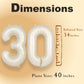 Suwen 40 Inch Large Cream White 30 Balloon Numbers Big Foil Helium Number Balloons 0-9 Jumbo Happy 30Th Mylar Birthday Party Dec