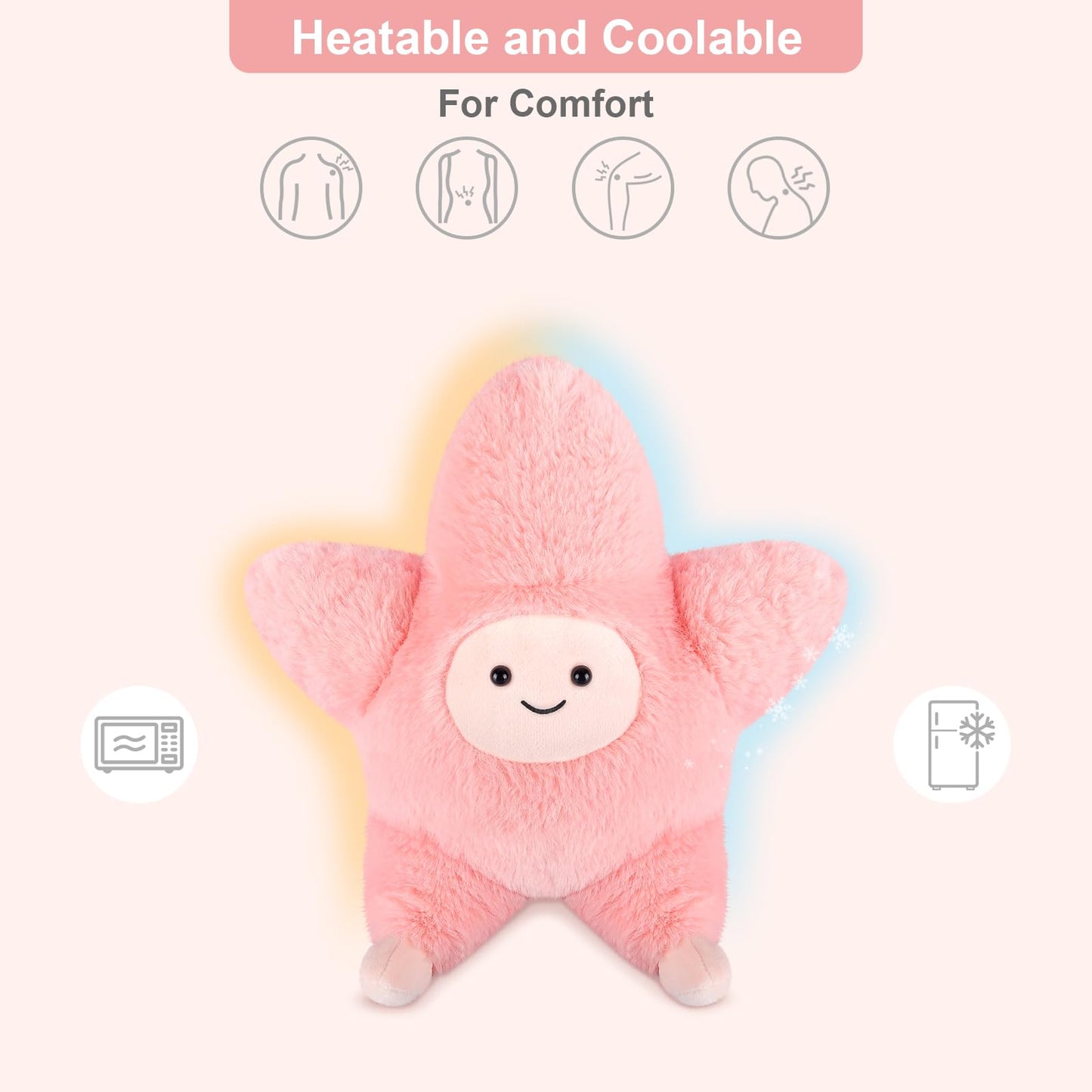 Suzzipals Heatable & Coolable Starfish Stuffed Animals, Microwave Heating Pad, Star Fish Plushies For Companion, Cute Starfish L