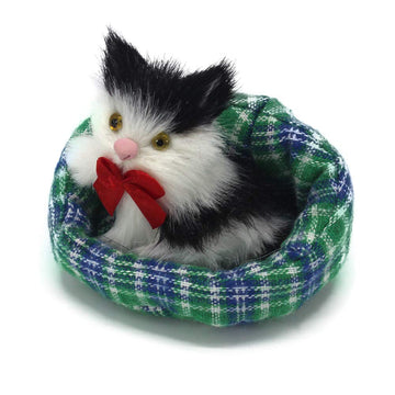 Coolayoung 4Pcs Sleeping Cat In Cattery Doll Toy, Mini Kitten On Pet Pad Decor For Office Desk Hand Toy Gift For Kids Boys Girls