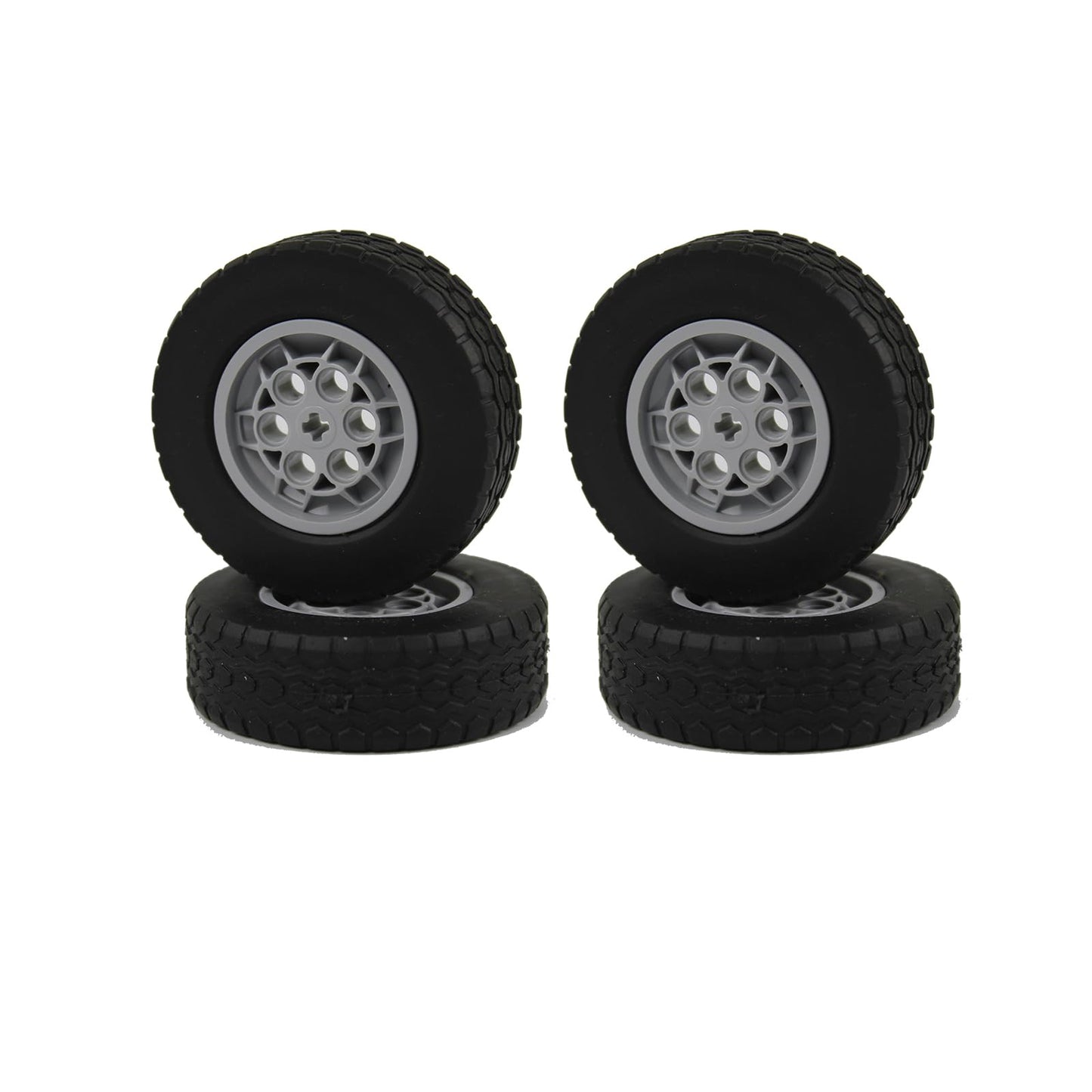 Building Blocks Technic Parts 4 Pcs Tyre Dia. 62X20 & Rim Dia. 43.2 X 18 Compatible With Lego For Kids Boys Toy