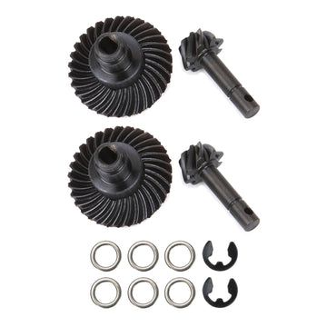 Amk 2 Sets Metal Reverse Scx10 Iii Bevel Gear, Ring Pinion Gear Set, -20% 8T-30T 1/10 Capra Underdrive Differential Axle Gears F