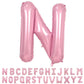 40 Inch Pink Letter Balloons, Large N Letter Balloons Foil Helium Balloons, Mylar Big Single Alphabet N Balloons, Pink Balloon L
