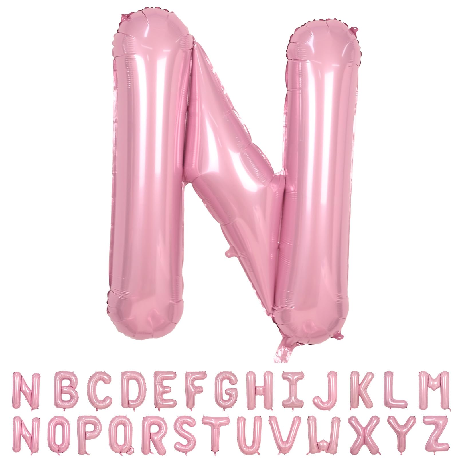 40 Inch Pink Letter Balloons, Large N Letter Balloons Foil Helium Balloons, Mylar Big Single Alphabet N Balloons, Pink Balloon L