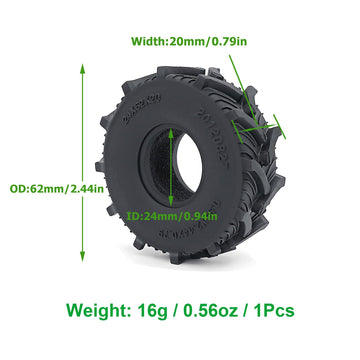 4PCS 1.0 beadlock Wheels SCX24 Wheels and Tires TRX4M Aluminum Wheel Rims and Mud Terrain Tires Kit for 1/18 RC Crawler TRX4M 1/