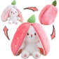 MIAODAM Easter Bunny Plush Toy, 10" Cotton Strawberry Rabbit Doll, Model RBU-1131