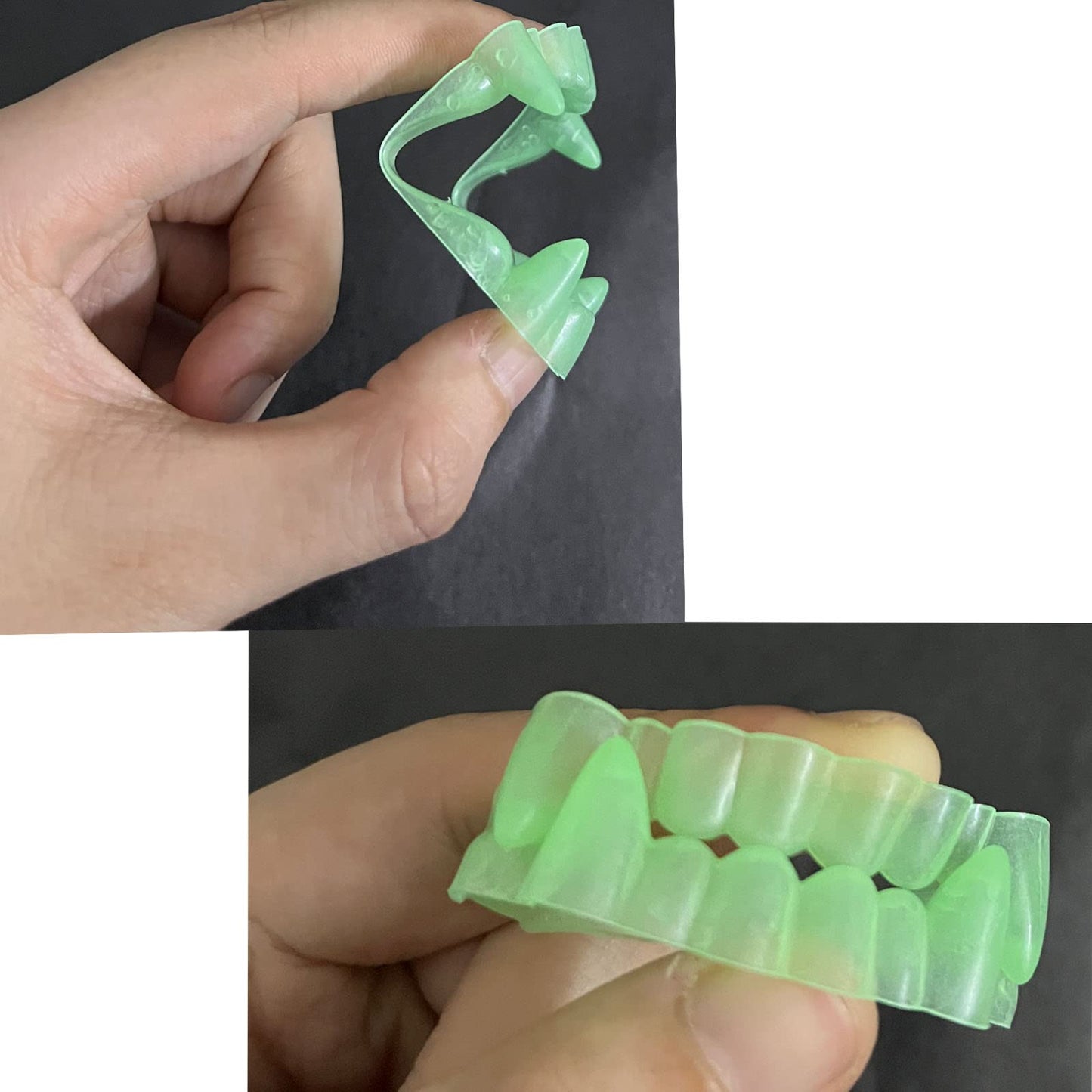 12 Pcs Vampire Fangs, Plastic White And Glow In The Dark Vampire Teeth For Dress Up Costume Cosplay Photo Props Halloween Christ