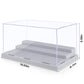 Mlikero 2 Pack Display Case For Minifigures Action Figures Blocks, Clear Dustproof Acrylic Display Box Storage With 3 Movable St