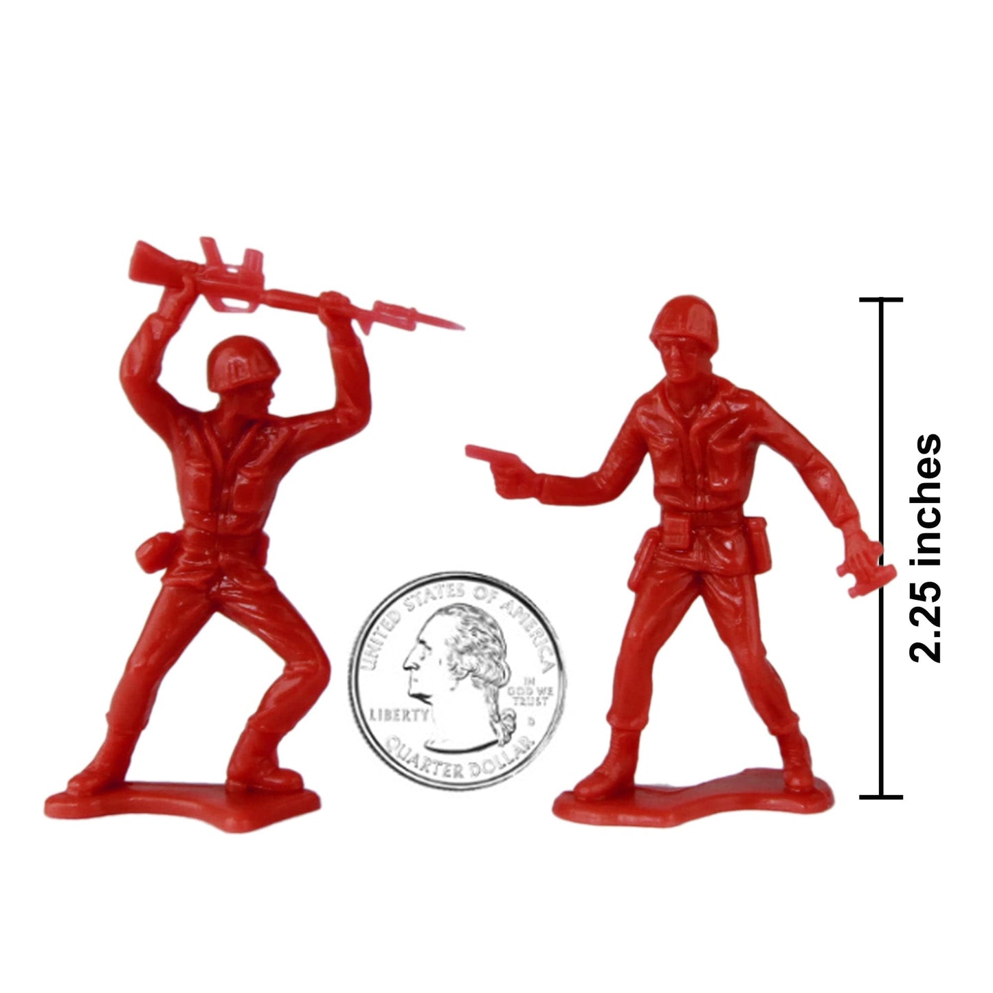 Timmee Plastic Army Men - Red 48Pc Toy Soldier Figures - Made In Usa