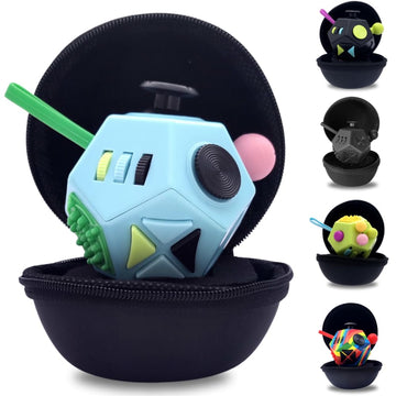 Pilpoc Thefube Fidget Cube With 12 Sides - Handy Anxiety Toys For Kids And Adults - Fidget Dice For Stress Relief & Focus - Anti