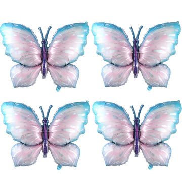 Butterfly Balloons 4 Pieces 40Inch Blue Purple Butterfly Foil Mylar Balloons For Butterfly Themed Party Wedding Birthday Baby Sh