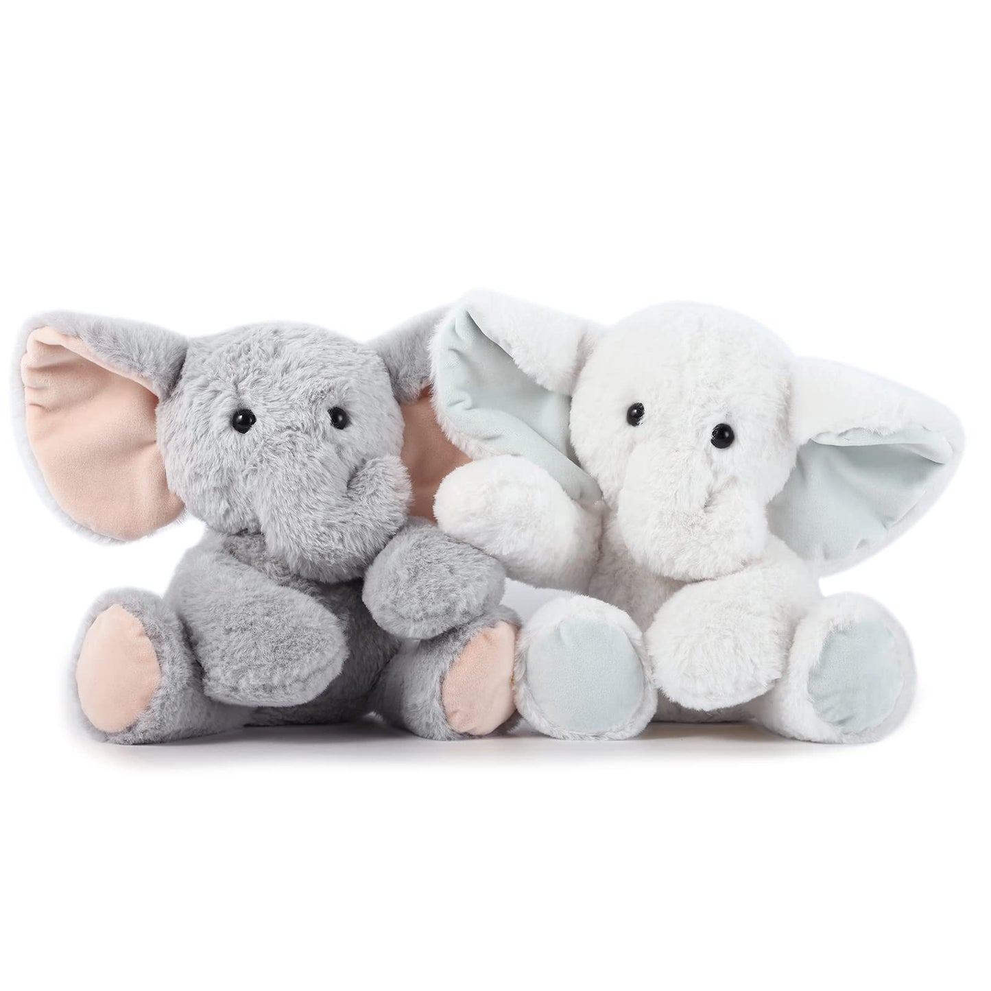 Tcbunny Baby Elephant Bedtime Stuffed Animal Plush Toy Gift 11'', Kids, Amy (White)