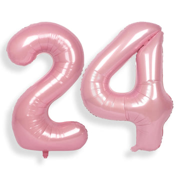 Suwen Pink 40 Inch 1-Piece Number Balloon 0-9, Mylar Birthday Party Decorations For Women, Jumbo Foil Anniversary Party Supplies