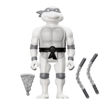 Super7 Teenage Mutant Ninja Turtles Michelangelo (Comic Grayscale) - 3.75' Tmnt Action Figure With Accessories Classic Cartoon Collectibles