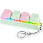 FunisFun Keyboard Fidget Toy - LED Light Keychain, Sensory Stress Relief, 4 in 1, Green Pink, Plastic