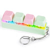 FunisFun Keyboard Fidget Toy - LED Light Keychain, Sensory Stress Relief, 4 in 1, Green Pink, Plastic