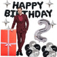 Naninuneno 14Th Black Silver Birthday Party Decorations For Boys Girls, Happy 14 Birthday Party Supplies With Black Happy Birthd
