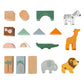 Small Foot Wooden Building Block Safari Playset, Montessori Stacking Toys for 12+ Months, 7.5 x 6.4 x 7.5, Multi Color, Model 11699