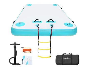 VOFiTNY Large Inflatable Floats Dock Water Mat Platform with Removable Floating Island Raft for Adults Up to 8 Person Water Recr