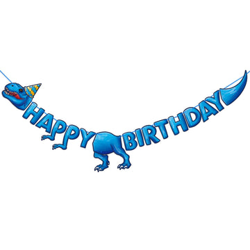Wernnsai Birthday Party Banner - Dinosaur Happy Birthday Banner For Kids Party Decoration Dinosaur Theme Birthday Supplies For Boys Birthday Party Decor Hanging Kids Birthday Decorations Pre-Strung