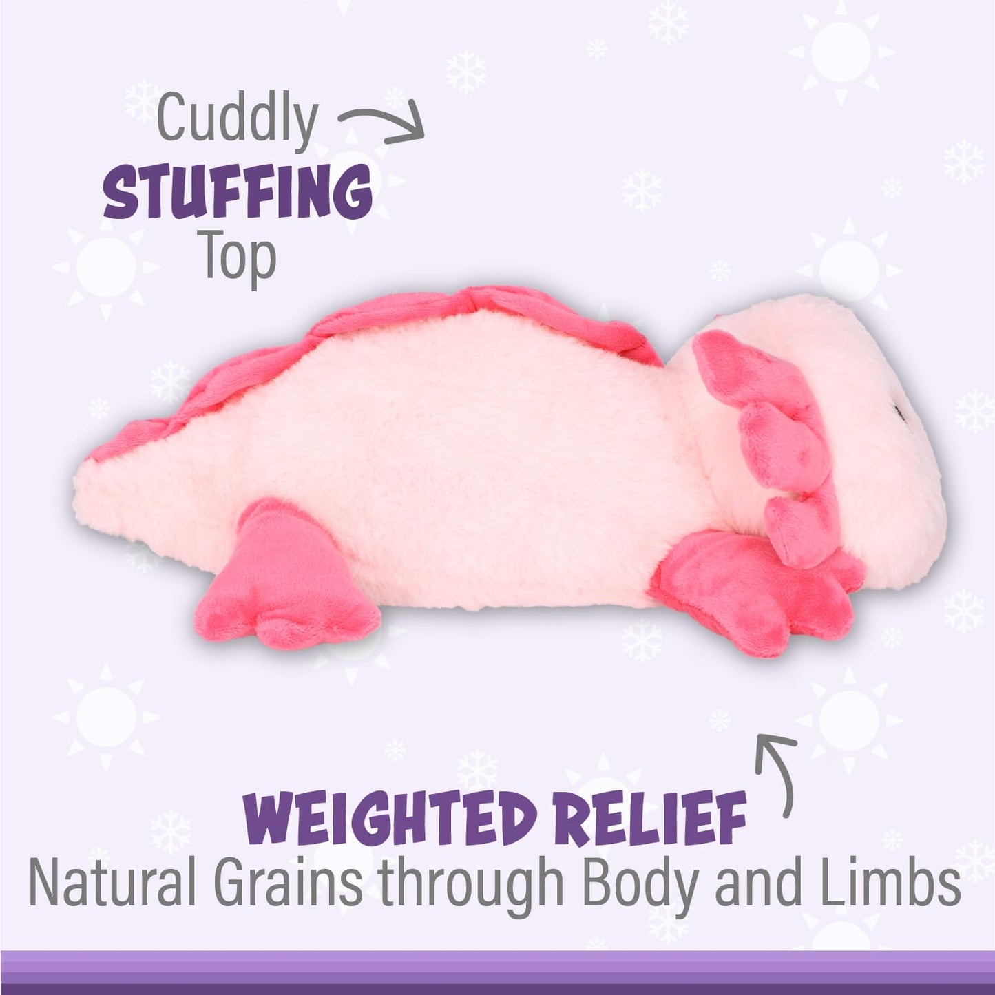 1I4 Group Warm Pals - Axolotl - Cozy Lavender Scented Plush Toys - Stuffed Animal - Coolable Bedtime Comfort Plushie