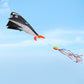 IMAGE Large 3D Black Dolphin Kite for mature-themed  82.67in*10.62in Frameless Soft Parafoil Giant Kite Easy to Fly Beginners and Perfect for The Beach  Family Activity