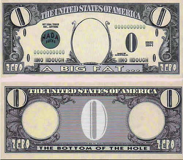 American Art Classics Set Of 100 - Zero Dollar Bill