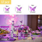 Msmancy Purple Birthday Decorations For Women Girl 65Pcs With Happy Birthday Banner Curtains Butterfly Heart Star Led Light And