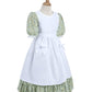 Nuoqi Pioneer Girl Costume, Green Colonial Girl Costume Prairie Dresses with White Apron 4-5