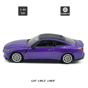 1:64 Scale 2022 BMW M4 G82 Model Car Sports Diecast Toy Cars Metal Alloy Childrens Die-cast Vehicles, Collection for Men, Toys f