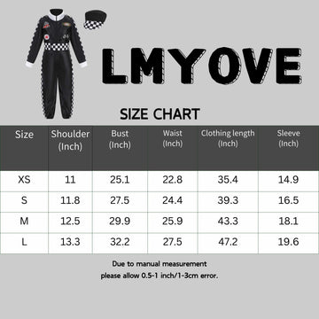 Lmyove Kids Race Car Driver Costume Boys Girls Racing Halloween Play Role Dress Up Racer Jumpsuit And Car Cap Toddler 3-9Y (Smal