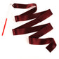 HiUnicorn 12PCS Burgundy Dance Ribbon Streamer Wands, Satin Silk, Rainbow Colors, Kids Graduation Party Decoration, Model HI-RIBBONS-01