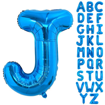 Toniful 40 Inch Large Blue Letter J Balloons Giant Alphabet Letter Balloons,Foil Mylar Big Balloons For Birthday Party Anniversa