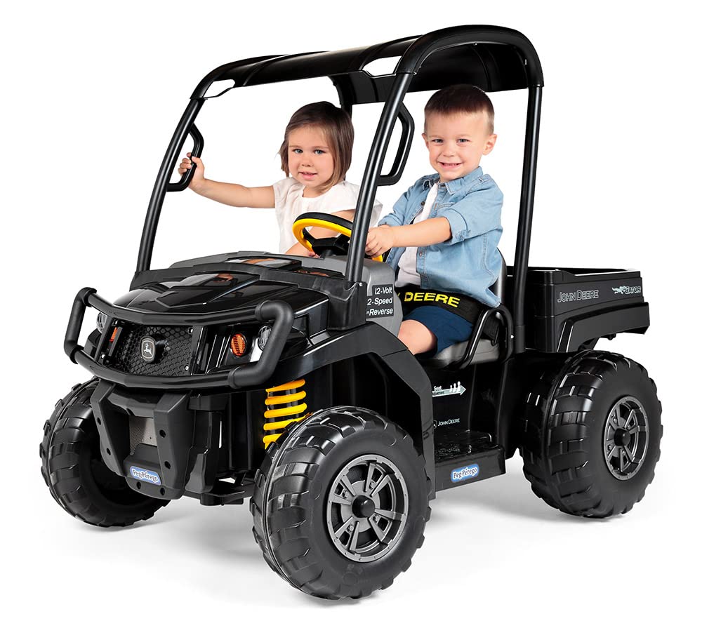 Peg Perego John Deere Gator XUV Rear Wheels, Black, 14 x 7 x 14 inches - Durable Replacement Wheels for Kids' Ride-On Toy