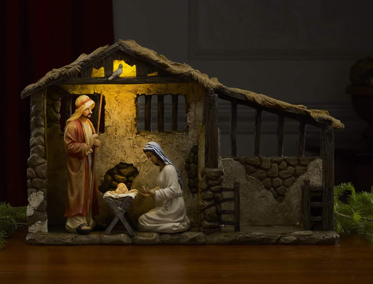 Christmas Nativity Lighted Stable For 14' Nativity Set