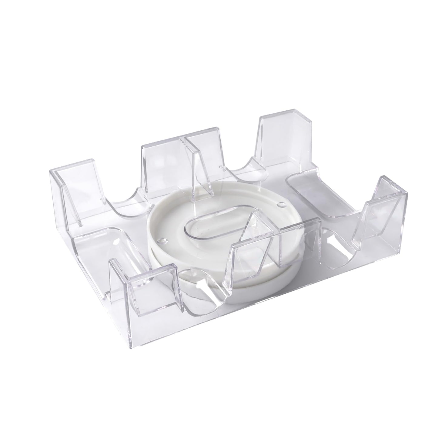 Gse Games & Sports Expert 2-Deck Revolving Canasta Card Holder Tray, Dual Deck 360 Rotating Playing Card Tray, Swivel Cards Hold