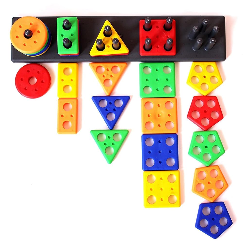 Coral India Montessori Shape Sorting Game | Geometric Peg Board Educational Toy For Toddlers | Early Learning Puzzle